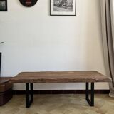 Table basse bois massif upcyclée industrielle