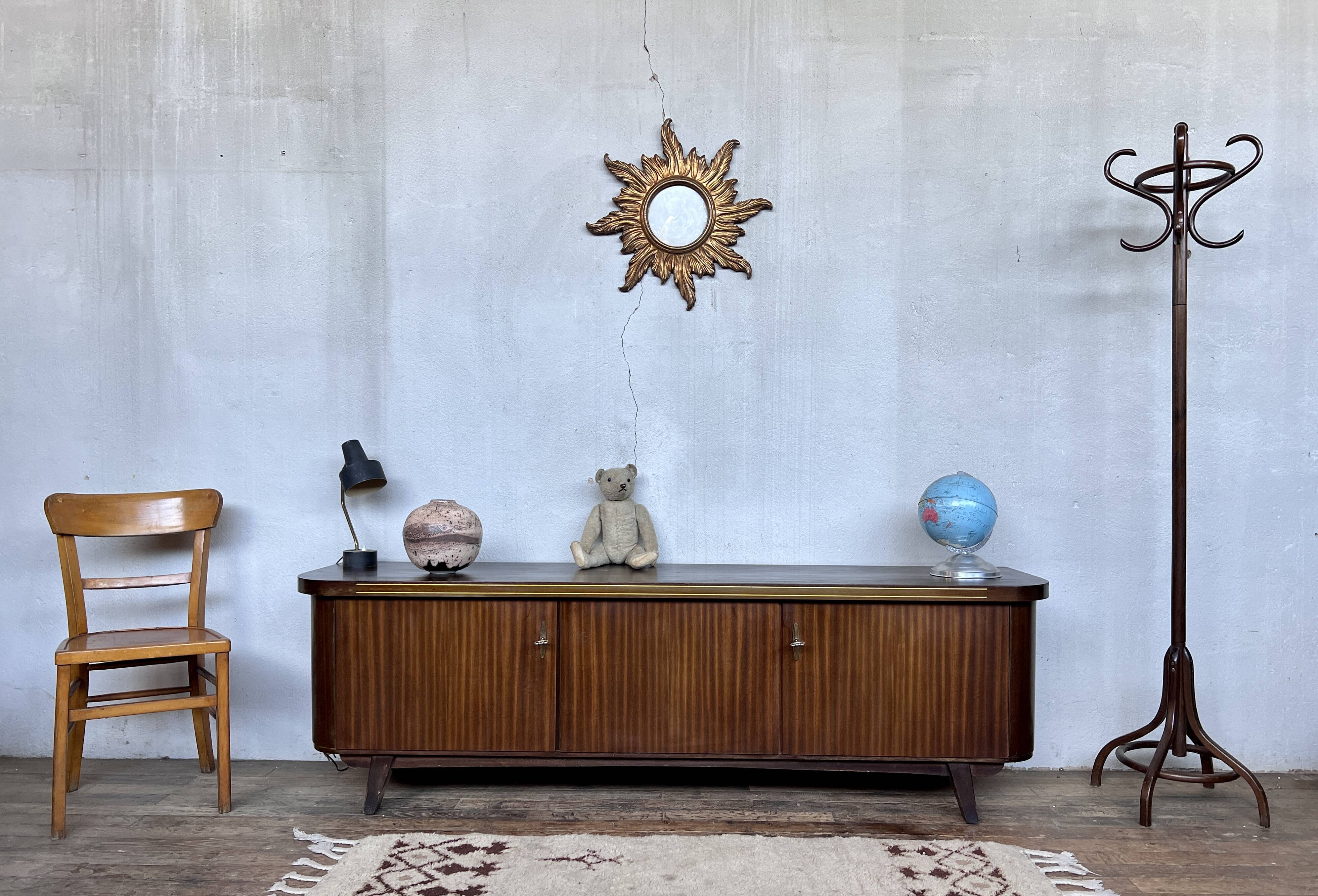 Enfilade vintage hifi tv stand compass feet