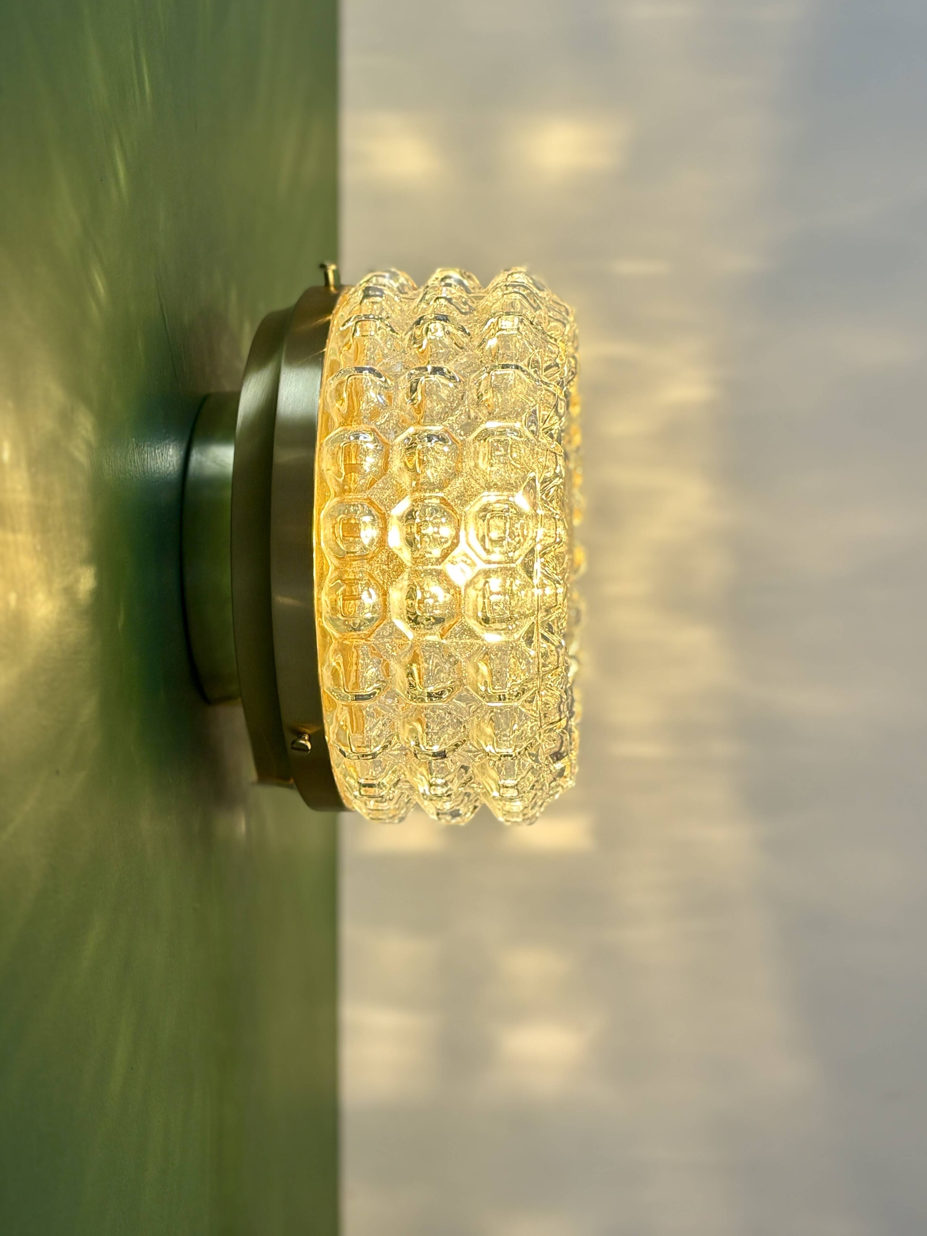 Vintage moulded glass wall or ceiling light globe