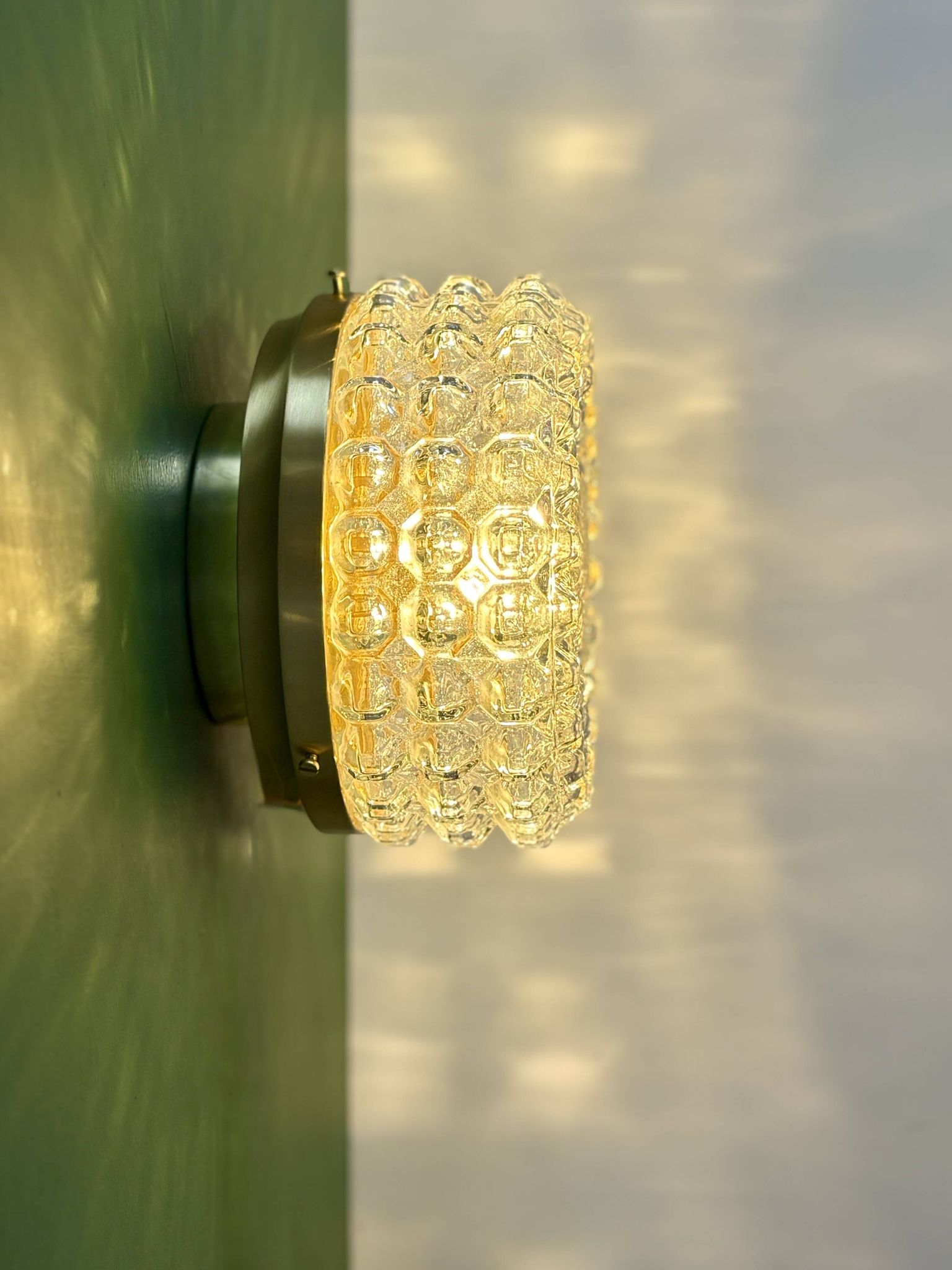 Vintage moulded glass wall or ceiling light globe