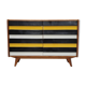 U453 yellow 8-drawer wooden sideboard by Jiri Jiroutek for Interier Praha 1960