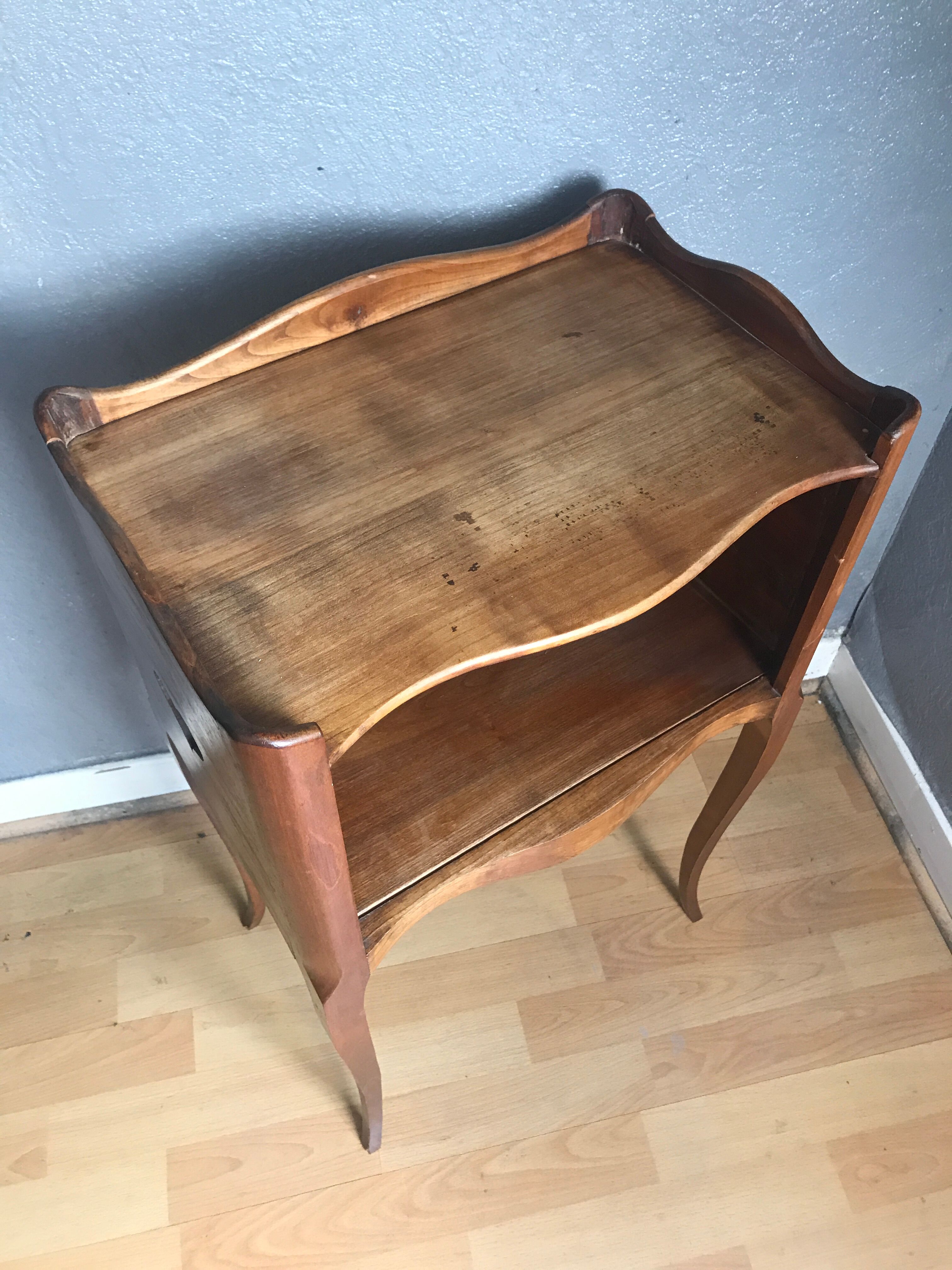 Bedside table Louis XV style opened heart