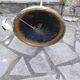 Pair of floor lamps gilded brass and glass maison Arlus 1950s
