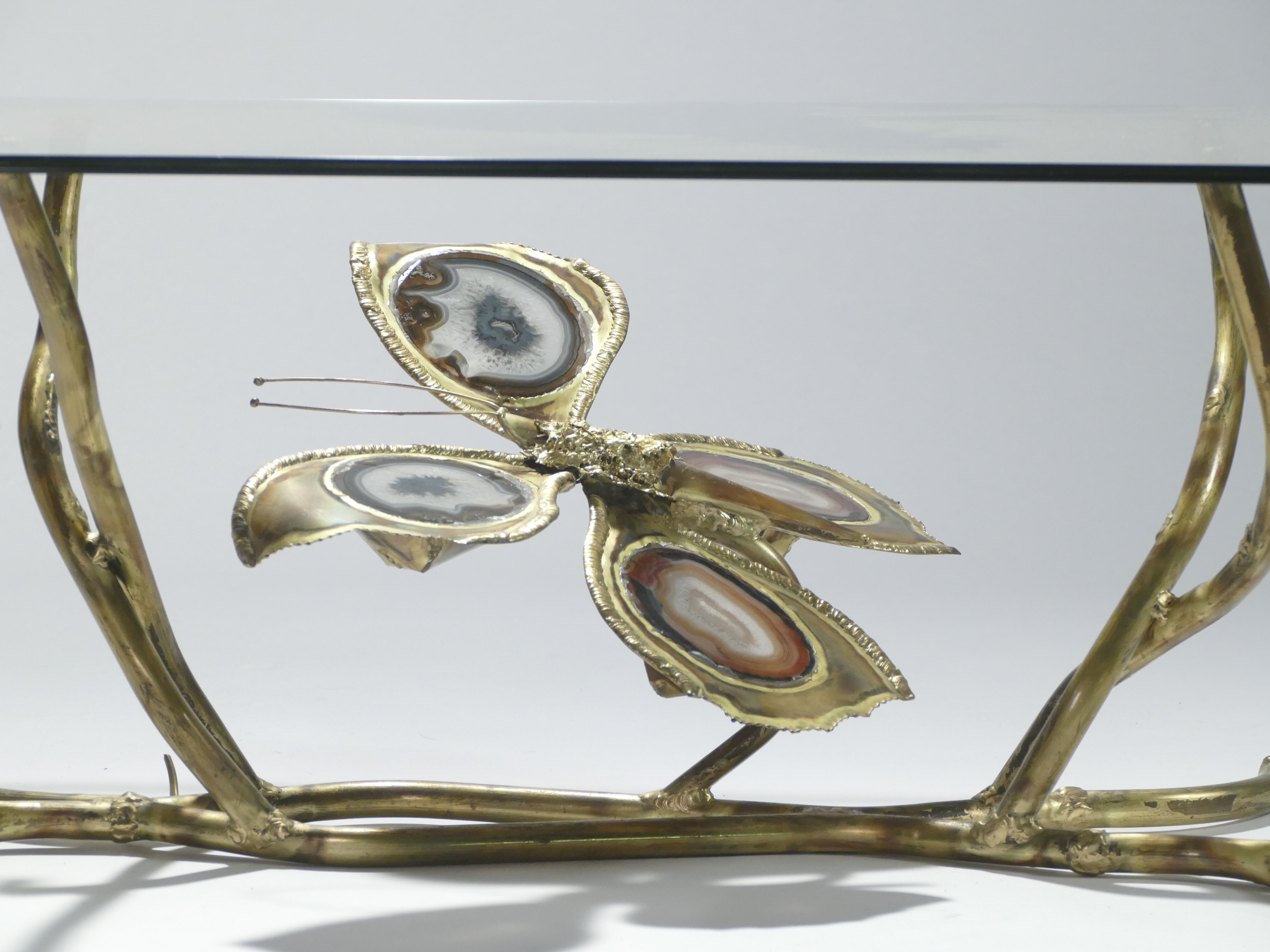 Table basse bronze signée Henry Fernandez années 70