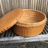 Handmade rattan and bamboo basket