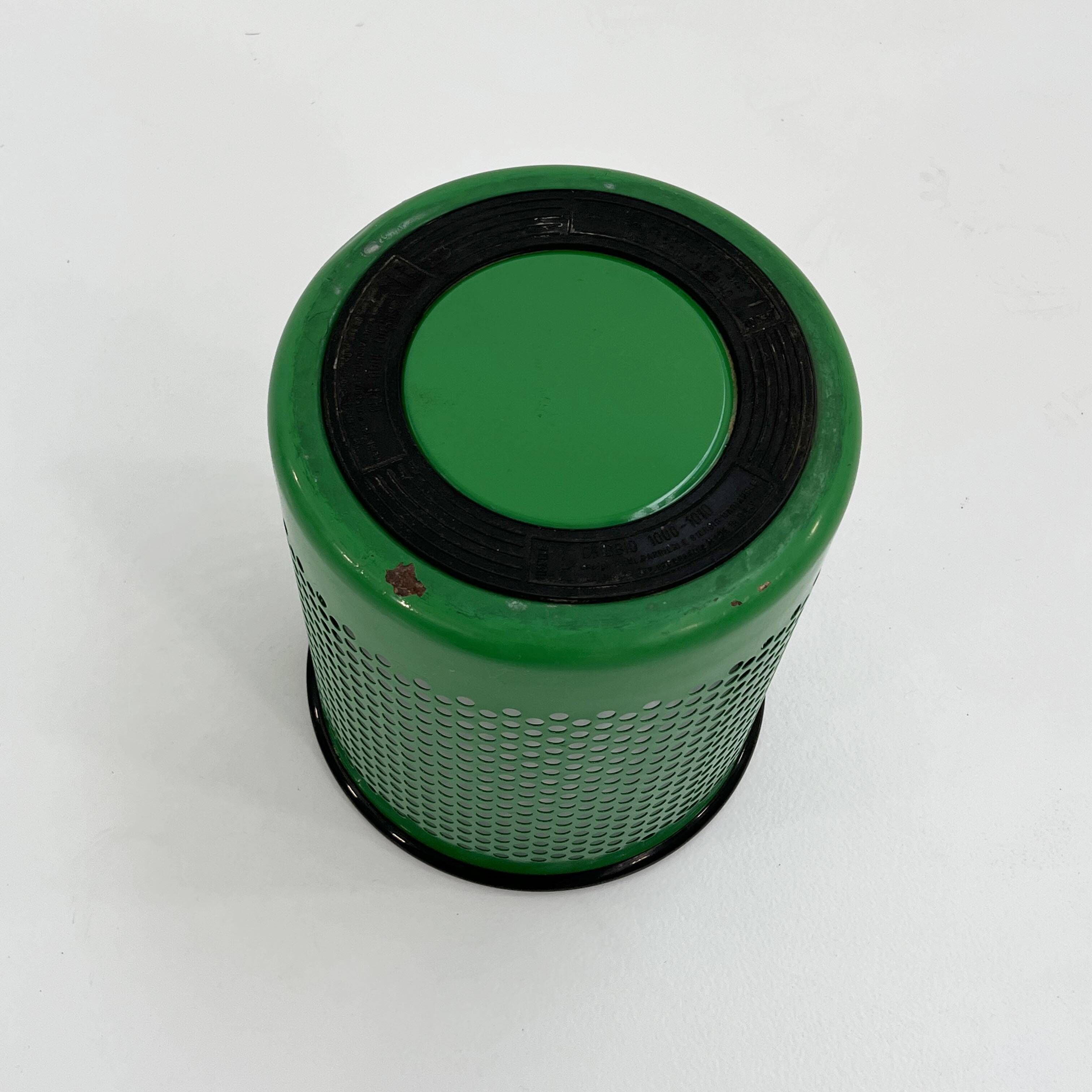 Green waste paper basket by R. Barbieri & R. Marianelli for Rexite, 1980
