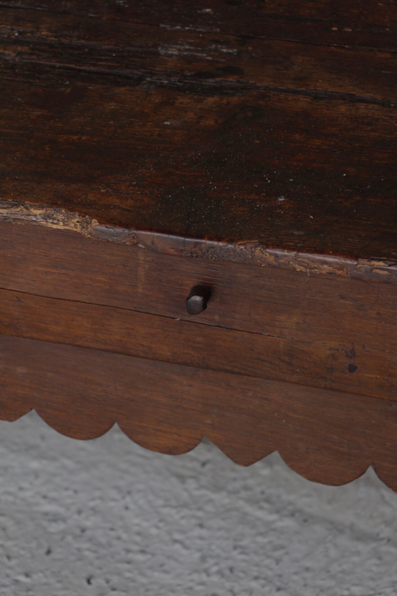 Rustic farmhouse bench with drawers 1900