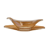 Vintage Pyrex Sedlex France sauce boat in moulded glass with a lid.