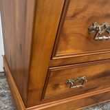 Louis-Philippe chest of drawers in cherry burl and Pyrenees marble top f