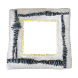 Resin mirror with pebbles and gold mosaics