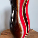 Red-Brown Verceram Vase Model 6390-28, French Mid-Century Modern Art Pottery from the 1960s