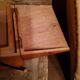Sewing box from the 50s in wood and black metal