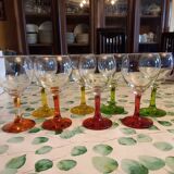 colored footed balloon glass