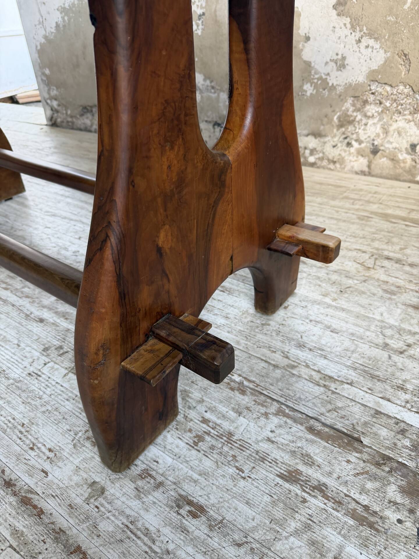 Dining table in solid olive wood Maison Skela 1960