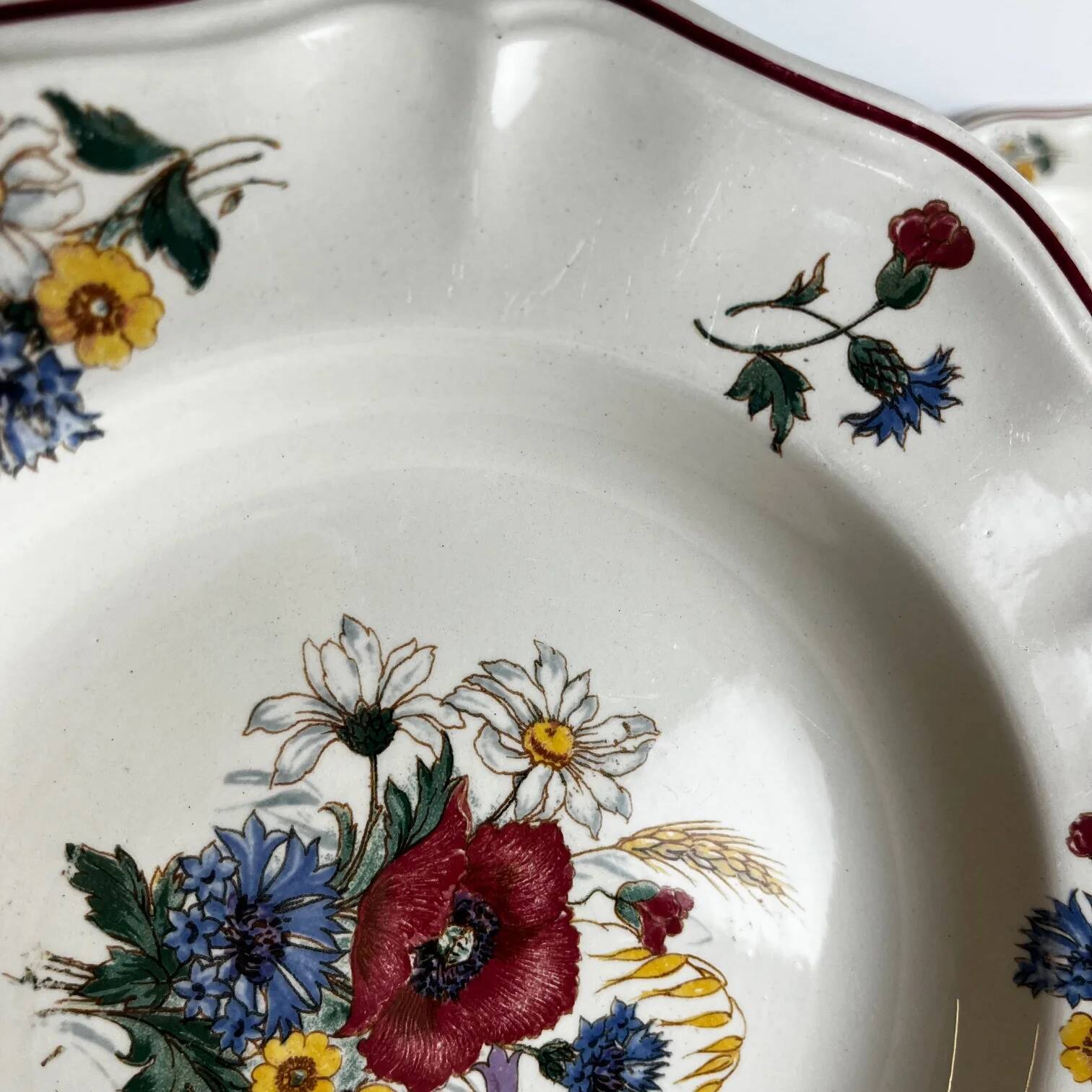 Set of 6 deep plates "Agreste" Sarreguemines, 20th century