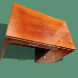 Rectangular veneered wooden desk in Art Deco style. 1930s-1940s.