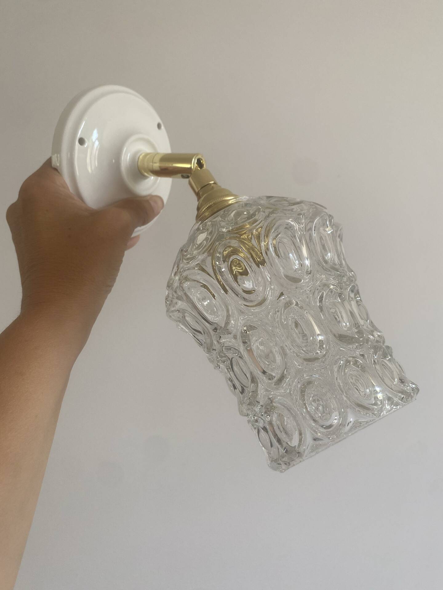Pair of vintage glass globe wall lights