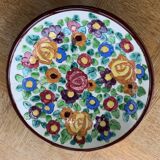 Enamelled ceramic cut floral pattern ceram Monaco vintage
