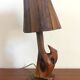 Vintage lamp in olive wood, 70s