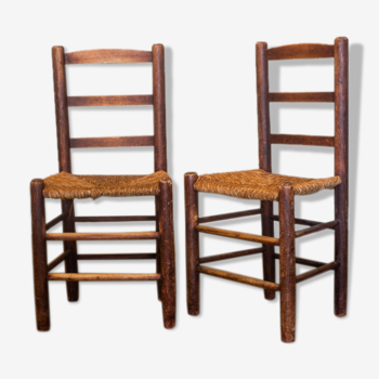 Duo de chaises paillées