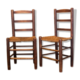 Duo de chaises paillées