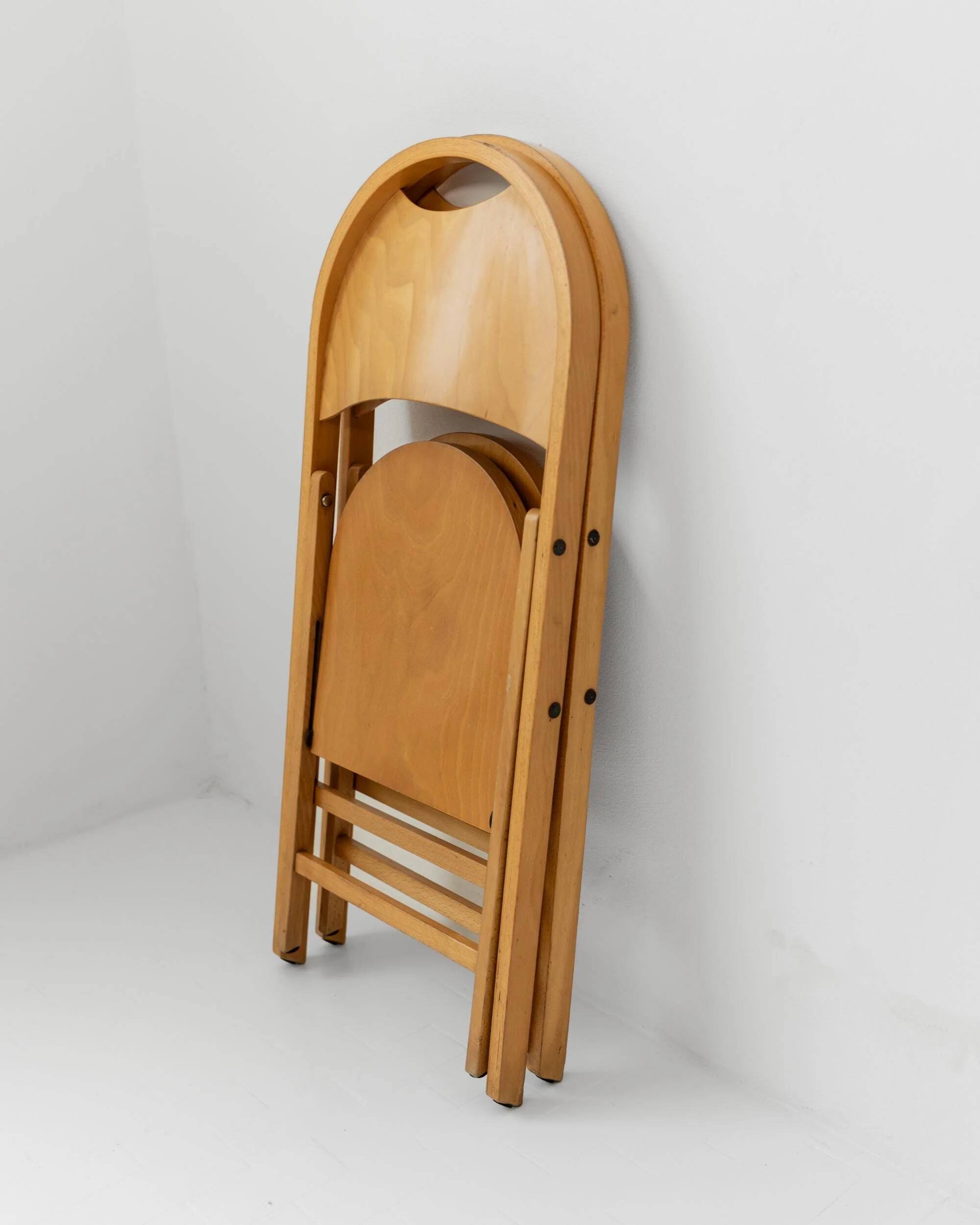Set of 2 vintage folding chairs from the 1970s, by Achille and Pier Giacomo Castiglioni for Bernini.
