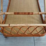 Rattan bar trolley from the 60s