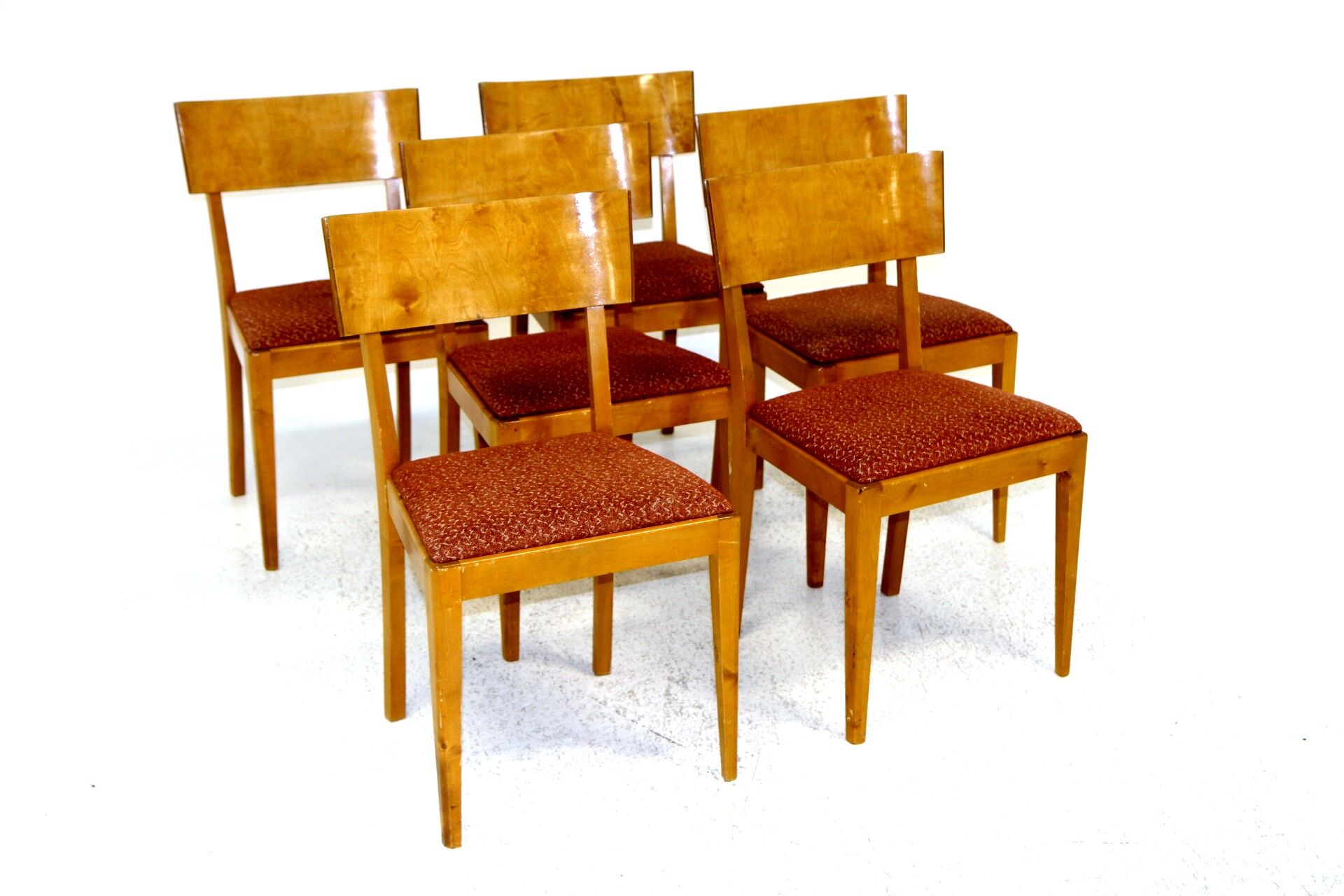 Set of 6 birch chairs, Sweden, 1940