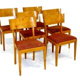 Set of 6 birch chairs, Sweden, 1940