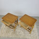 Pair of vintage rattan bedside table in 70s