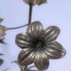 Paire de chandeliers laiton bronze décor floral