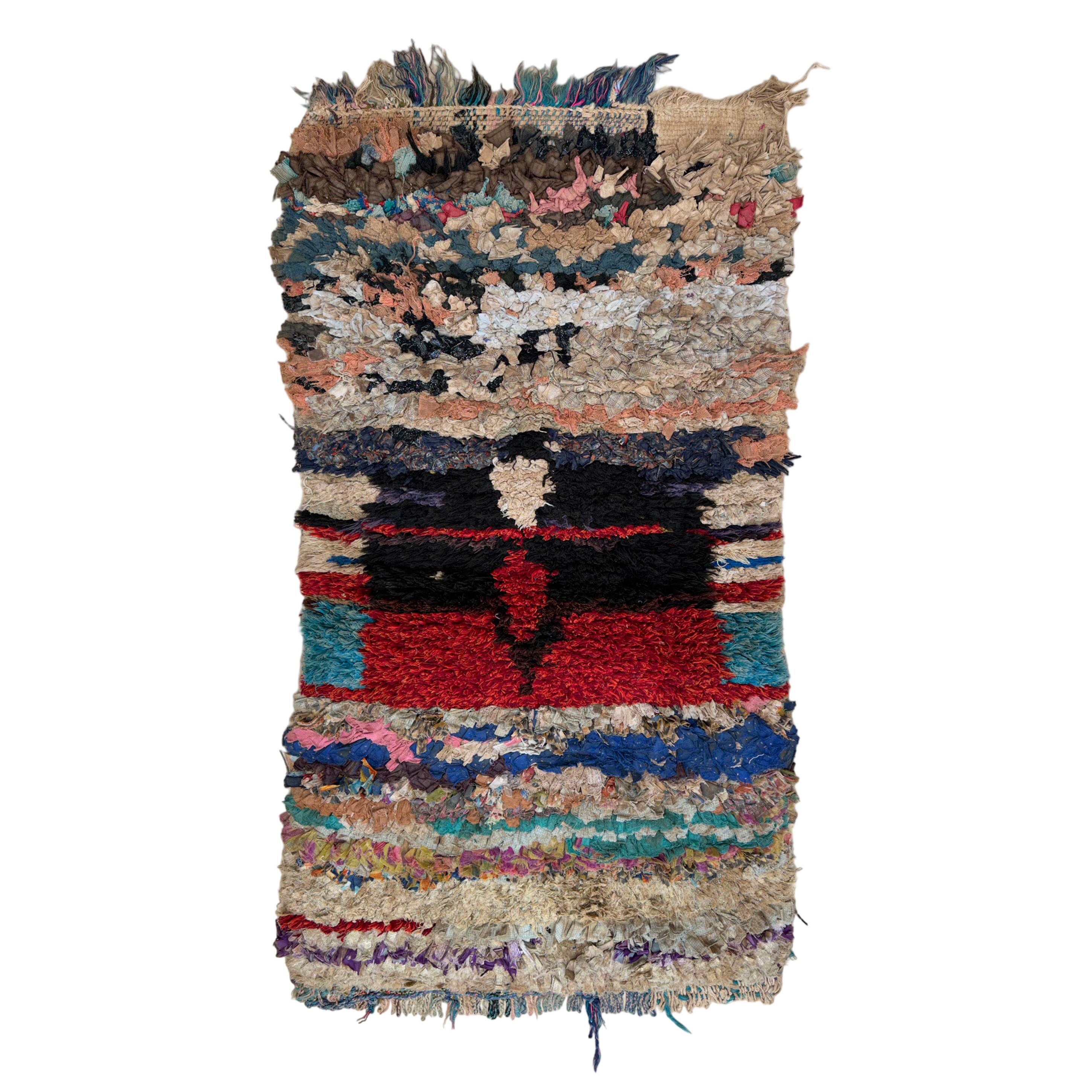 Colorful Boucherouite Moroccan rug - 68 x 116 cm