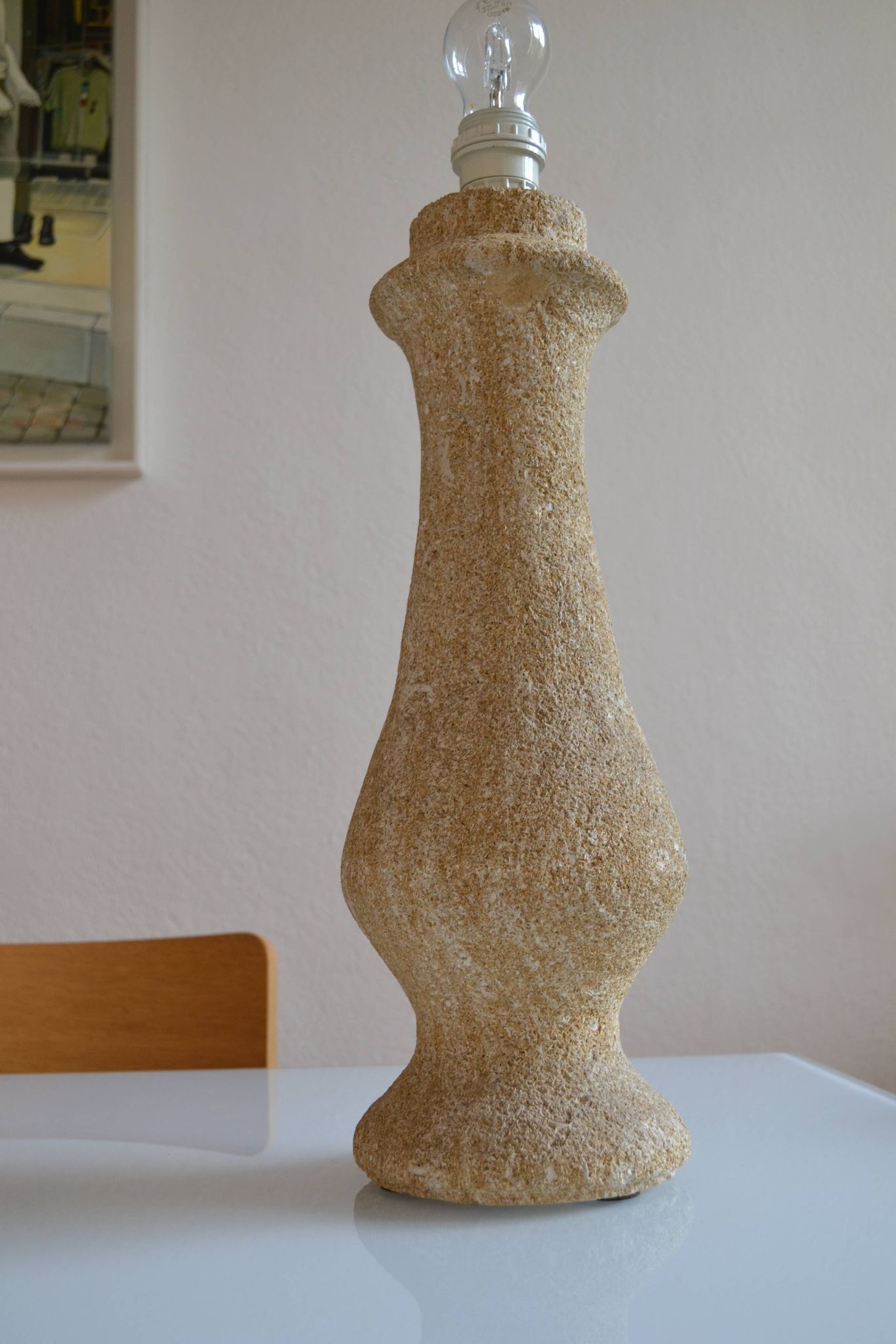 Pied de Lampe Travertin Pierre Design Fratelli Mannelli Albert Tormos
