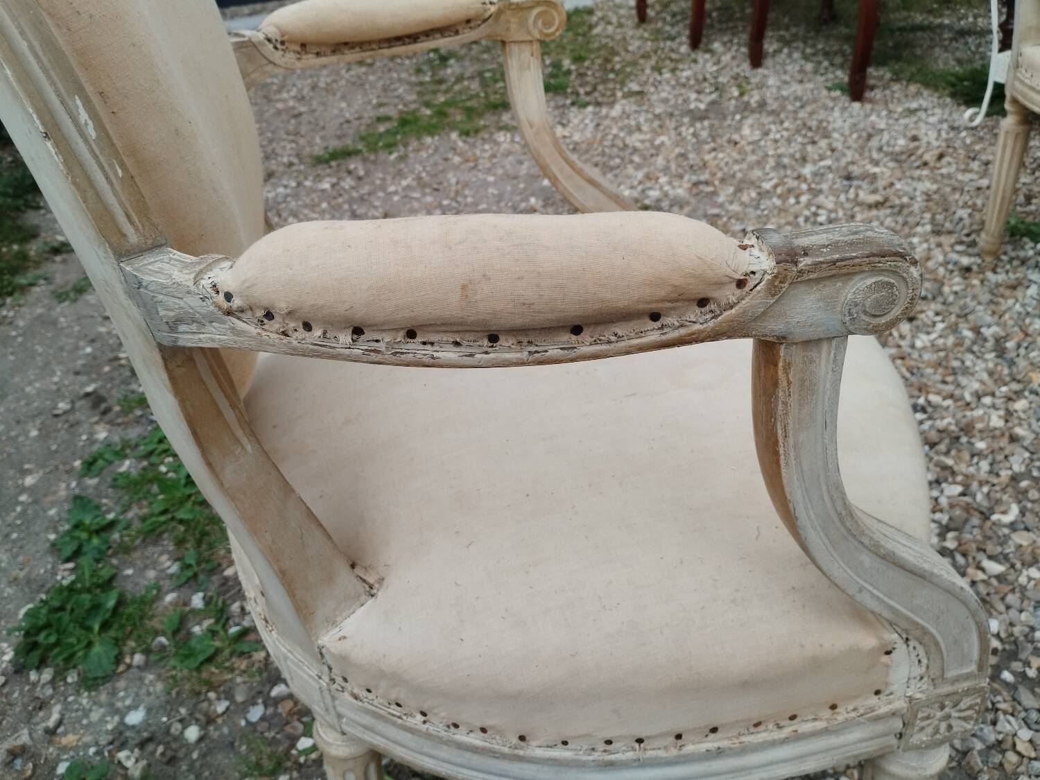 Antique armchair in Louis XVI style, 19th century.