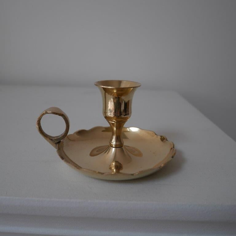 Brass candlesticks, cellar rat models