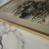 Tableau dessin fusain Pascal Maixent XXème