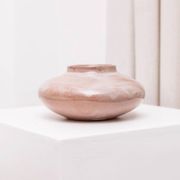 Gudrun Schenk Studio Ceramic Vase in beige-pink glaze - German Mid-Century Flower Vase, 1950s