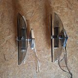 Smoked glass wall lights