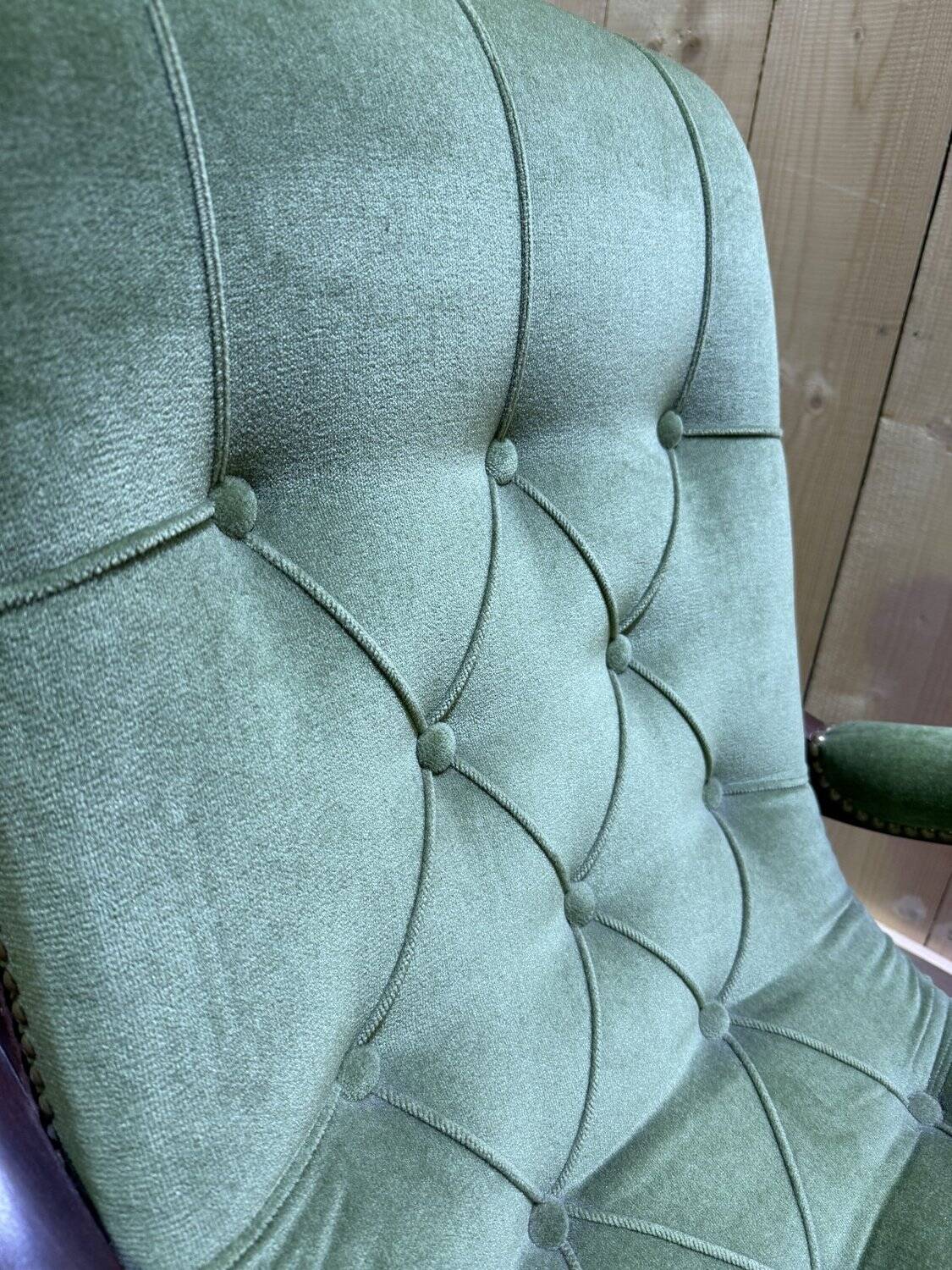 Pair of English Chesterfield armchairs