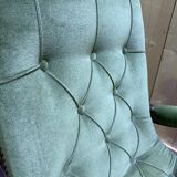 Pair of English Chesterfield armchairs