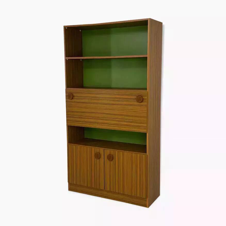 Bookcase with integrated desk/bar, 60s-70s design