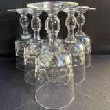 6 Blown and cut crystal water glasses – Art Nouveau