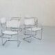 6 chaises Fasem Italia chrome et cuir blanc