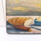 Still life painting on vintage wood