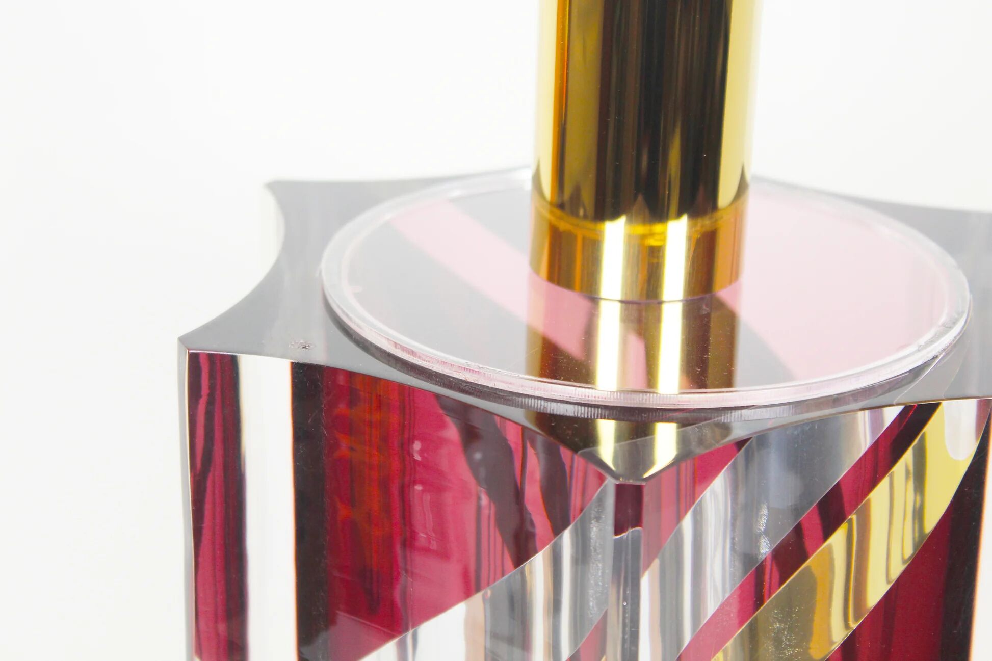 Large Italian lucite table lamp by Romeo Rega