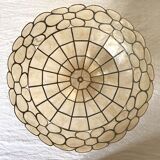 Abat jour, mother-of-pearl and brass suspension