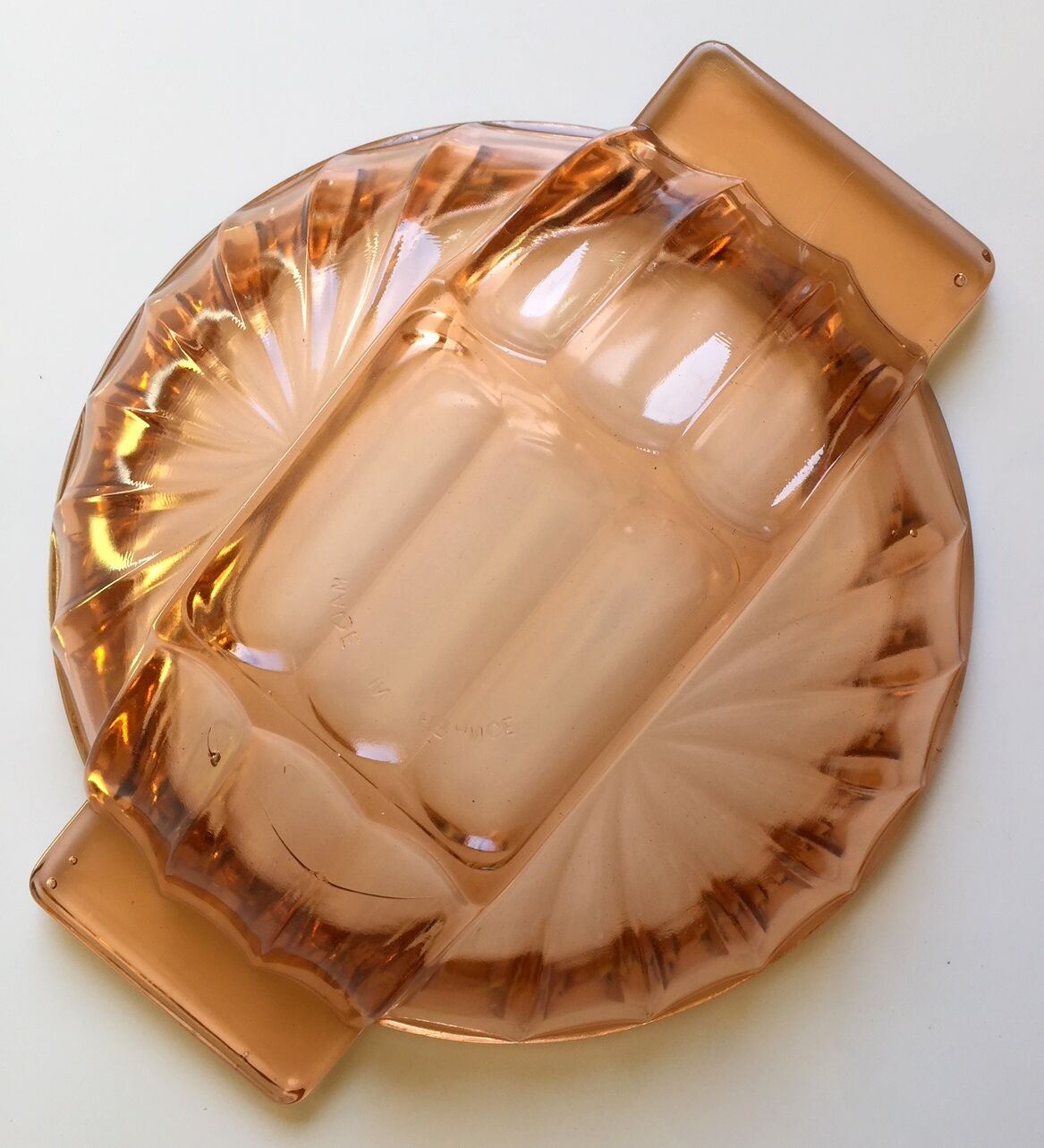 Salad bowl, pink glass 40/50