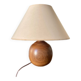 Carved solid wood lamp, vintage Art Deco 1930