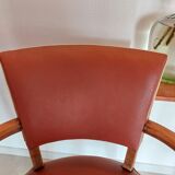 2 terra cota color bridge armchairs