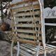 L M monogrammed metal garden chairs